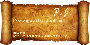 Pozsegovits Joakim névjegykártya